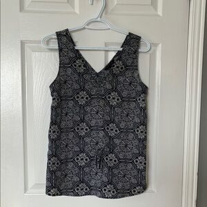 Banana Republic Black and White Patterned Women's Top